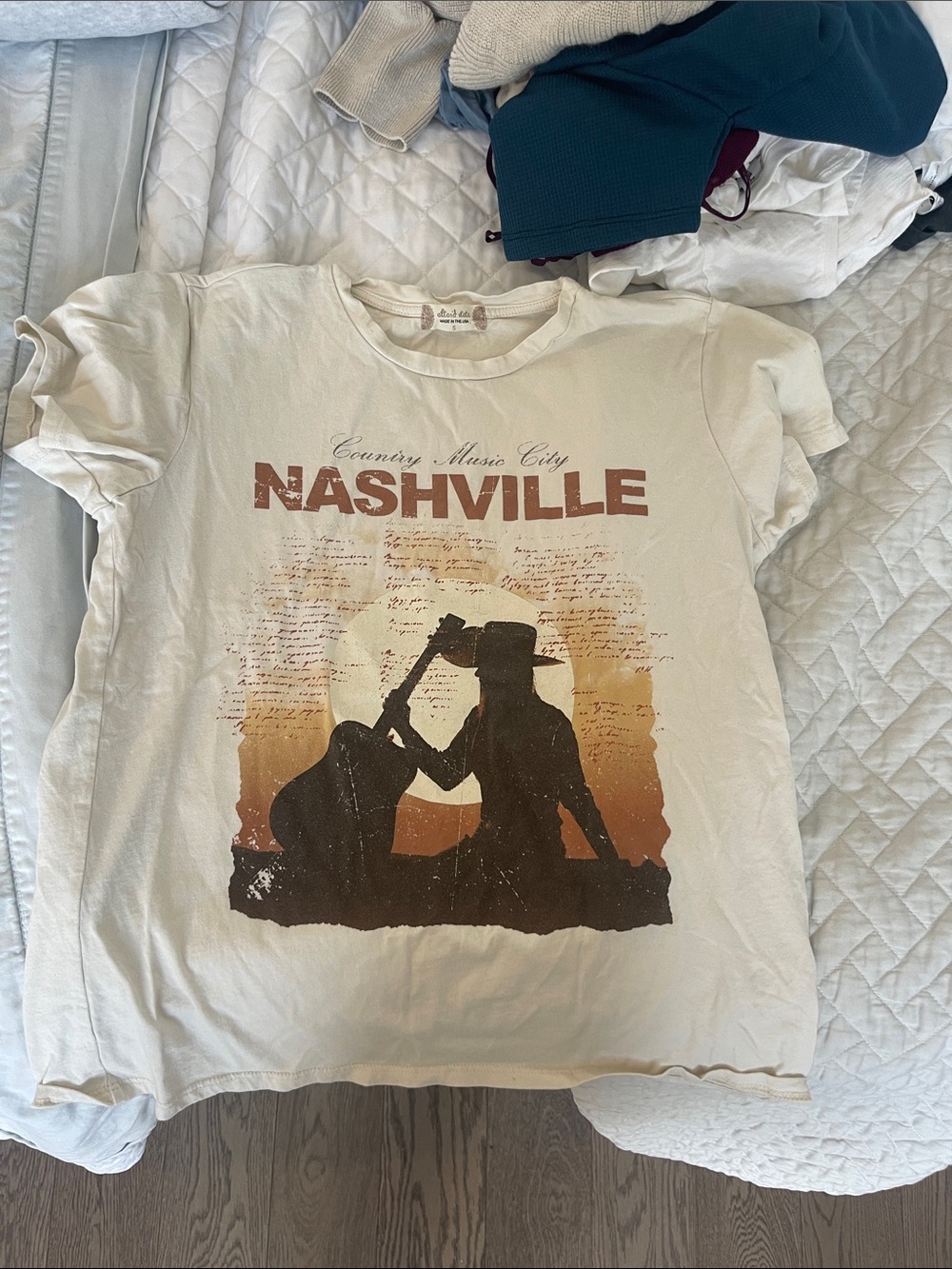 Altar'd State Nashville Graphic Tee in Cream and Brown